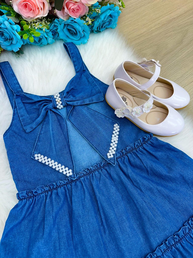 Vestido Blogueirinha Lola Jeans - Leveza e Elegância para Meninas | Bebeloo Kids