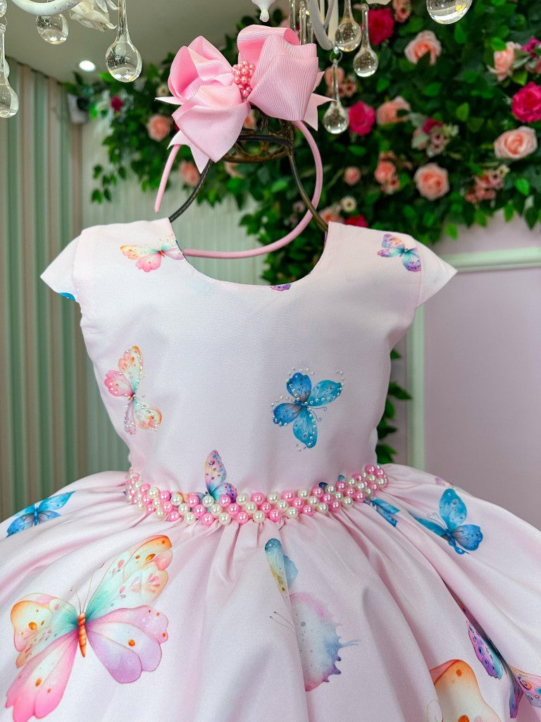 Vestido Giovanella/Giovanela Jardim das Borboletas Rosa Patricia - Leveza e Elegância para Meninas | Bebeloo Kids