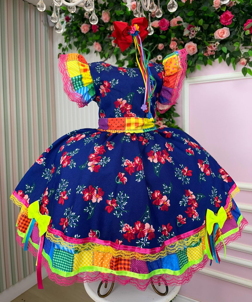 Vestido Junino Banana Club Luxo Forro Kids - Leveza e Elegância para Meninas | Bebeloo Kids