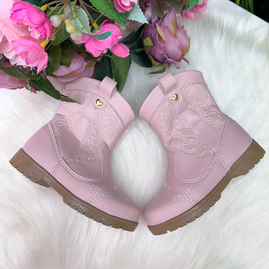 Bota/ Coturno Flor Di Mila Boiadeira Texana Liz Rosa Bebe - Qualidade e Cuidado para os Pequenos | Bebeloo Kids