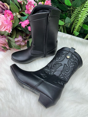 Bota/ Coturno Flor Di Mila Boiadeira Texana Maria Preta - Qualidade e Cuidado para os Pequenos | Bebeloo Kids