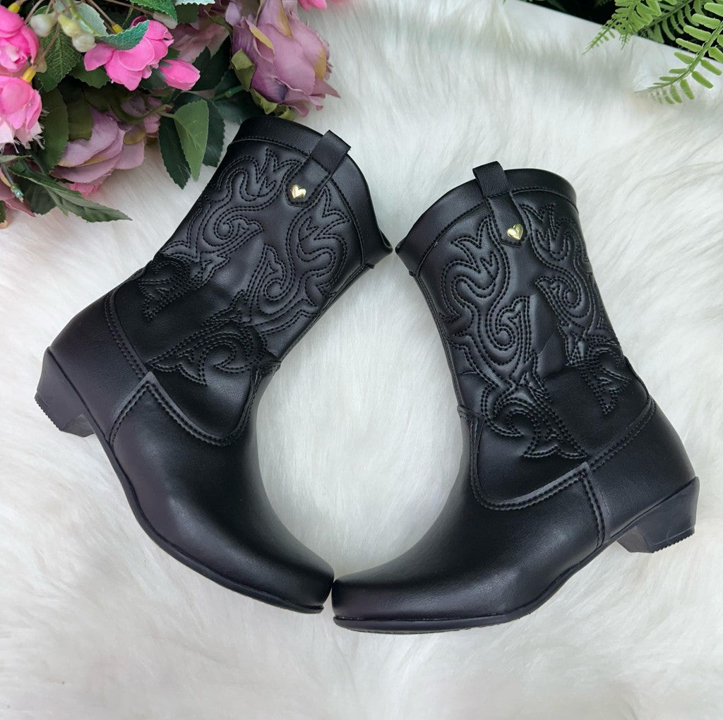 Bota/ Coturno Flor Di Mila Boiadeira Texana Maria Preta - Qualidade e Cuidado para os Pequenos | Bebeloo Kids