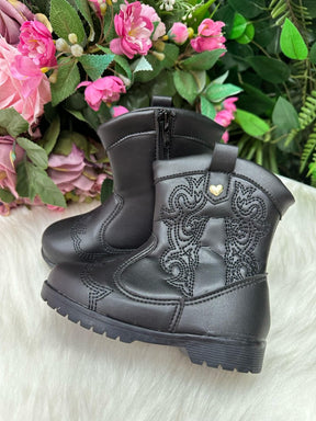 Bota/ Coturno Flor Di Mila Boiadeira Texana Liz Preta - Qualidade e Cuidado para os Pequenos | Bebeloo Kids