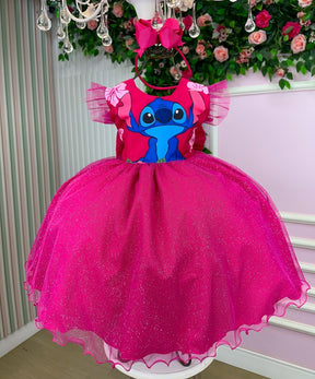 Vestido Tematicos Ysa Kids Lilo Stitch Pink Modelo 3 - Leveza e Elegância para Meninas | Bebeloo Kids