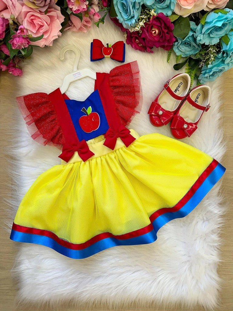Romper/Vestido Princesa Branca de Neve - Leveza e Elegância para Meninas | Bebeloo Kids