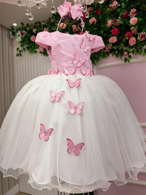 Vestido Juvenil - Midi Vila Lele Sabrina Rosa Bebe e Off - Leveza e Elegância para Meninas | Bebeloo Kids