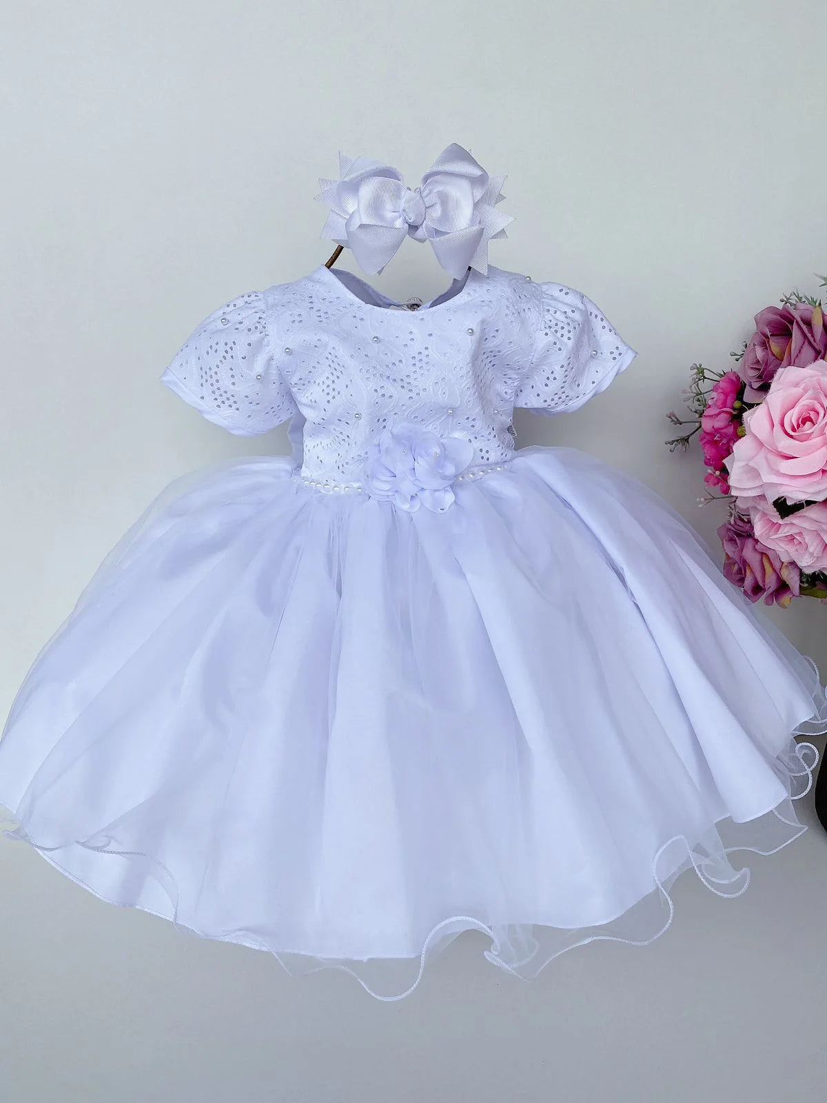 Vestido Marie Bebe Branco Flor | Bebeloo Kids
