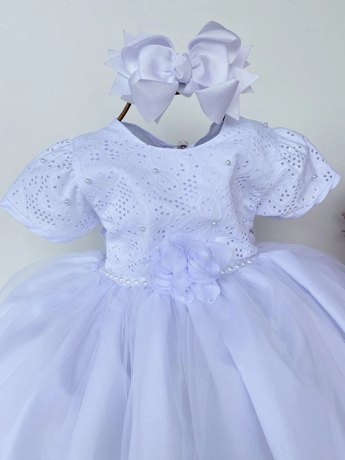 Vestido Marie Bebe Branco Flor - Leveza e Elegância para Meninas | Bebeloo Kids