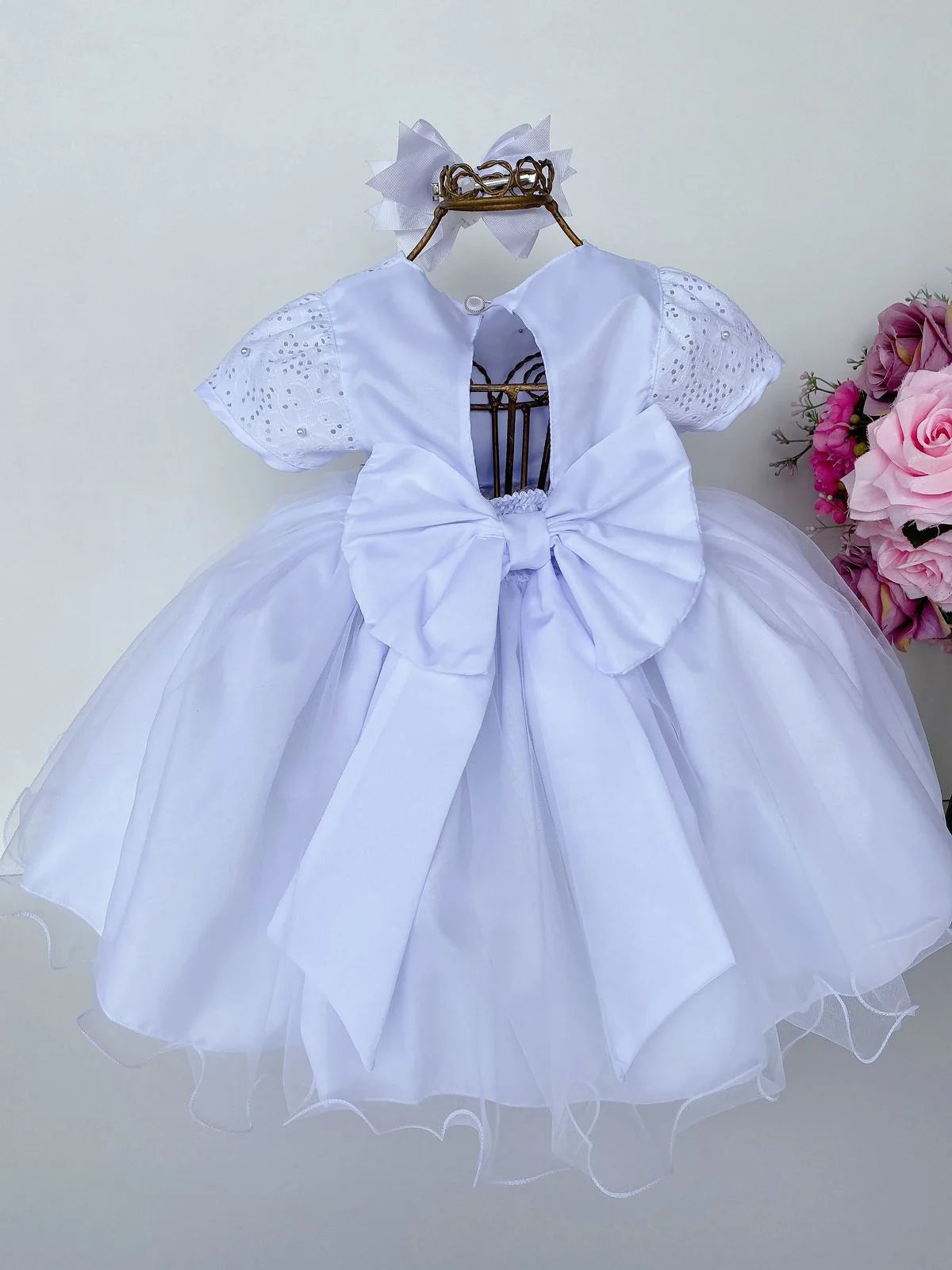 Vestido Marie Bebe Branco Flor - Leveza e Elegância para Meninas | Bebeloo Kids