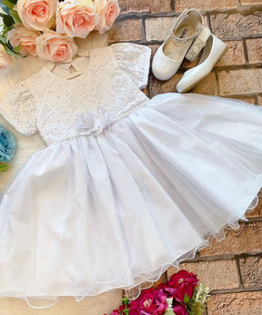 Vestido Marie Bebe Branco Flor - Leveza e Elegância para Meninas | Bebeloo Kids