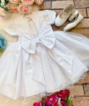 Vestido Marie Bebe Branco Flor - Leveza e Elegância para Meninas | Bebeloo Kids