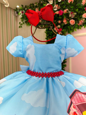 Vestido Infantil Temáticos da Gigi Galinha Pintadinha Azul Modelo 2 - Leveza e Elegância para Meninas | Bebeloo Kids