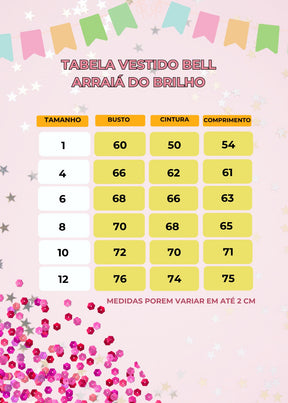 Vestido Junino Bell Luxo Arraia do Brilho Rosa Bebe - Leveza e Elegância para Meninas | Bebeloo Kids