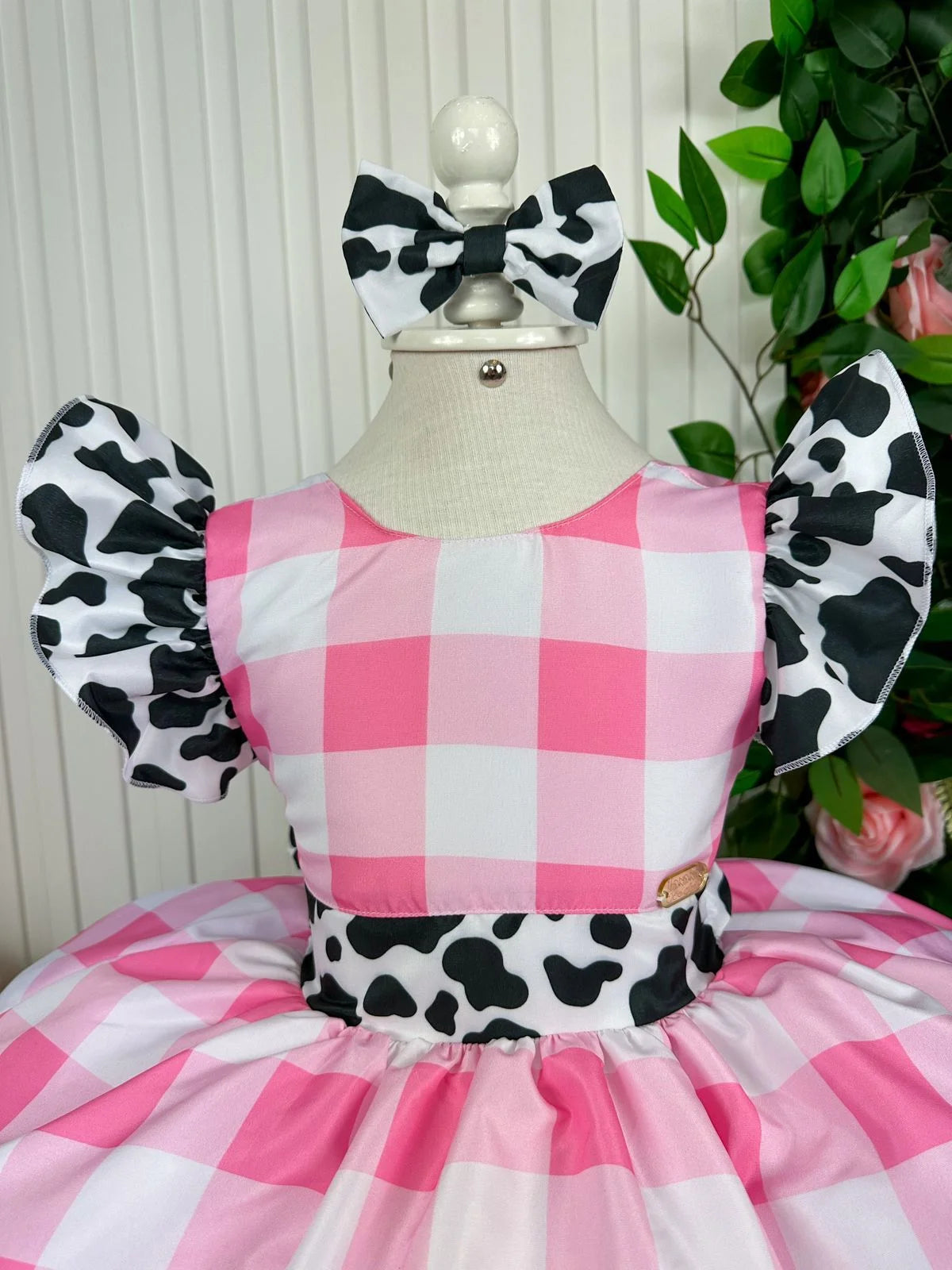 Vestido Tematicos Kids Fazendinha Rosa Vaquinha - Leveza e Elegância para Meninas | Bebeloo Kids