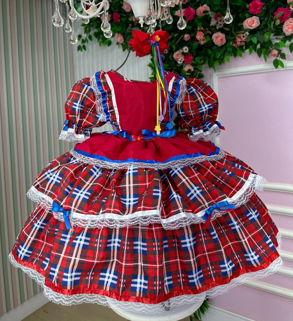 Vestido Bella Child Junino Caipira Luxo Maça do Amor - Leveza e Elegância para Meninas | Bebeloo Kids