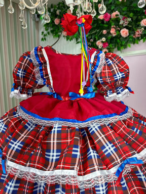 Vestido Bella Child Junino Caipira Luxo Maça do Amor - Leveza e Elegância para Meninas | Bebeloo Kids