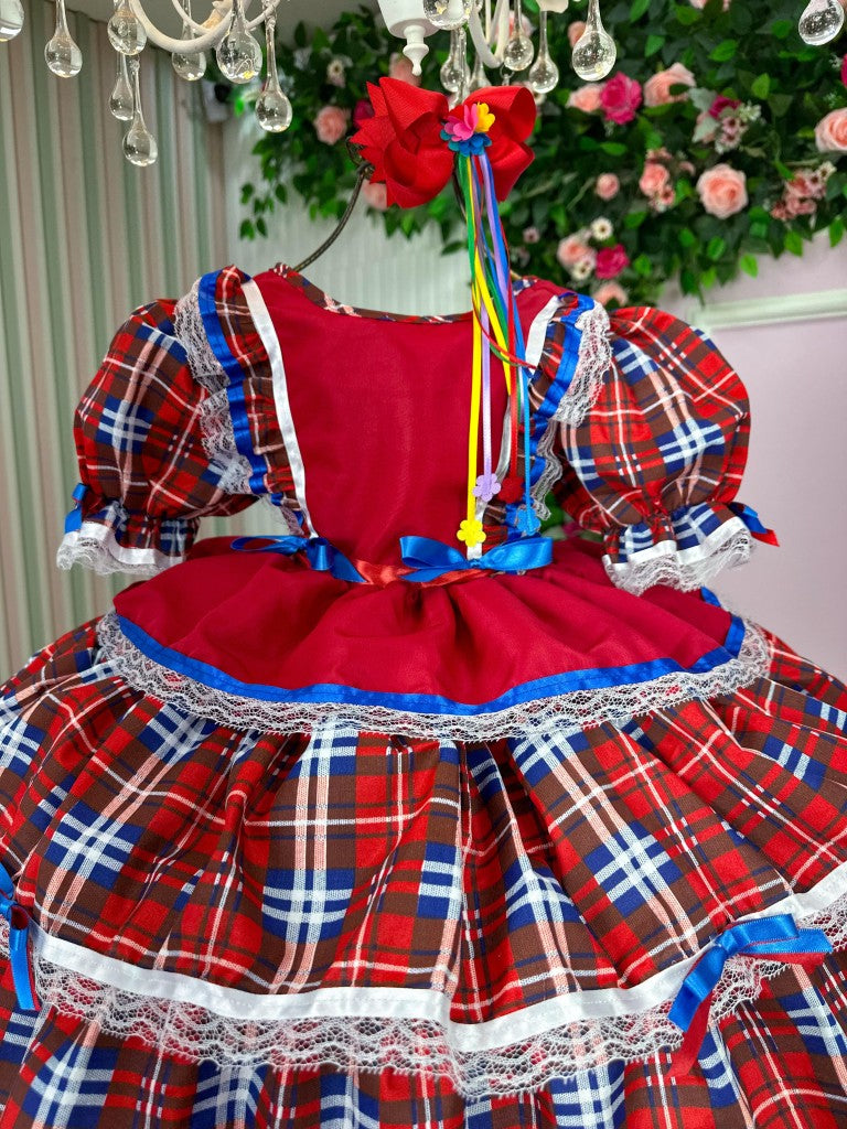 Vestido Bella Child Junino Caipira Luxo Maça do Amor - Leveza e Elegância para Meninas | Bebeloo Kids