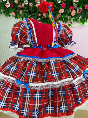 Vestido Bella Child Junino Caipira Luxo Maça do Amor - Leveza e Elegância para Meninas | Bebeloo Kids