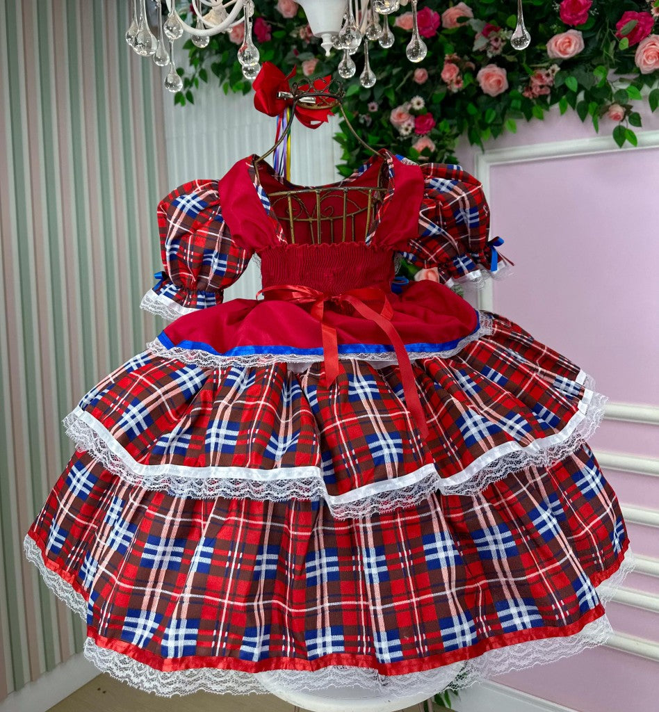 Vestido Bella Child Junino Caipira Luxo Maça do Amor - Leveza e Elegância para Meninas | Bebeloo Kids