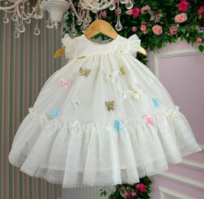 Vestido Vila Lele Jardim das Borboletas Baby Liz Off - Leveza e Elegância para Meninas | Bebeloo Kids