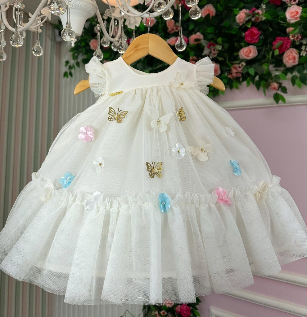 Vestido Vila Lele Jardim das Borboletas Baby Liz Off - Leveza e Elegância para Meninas | Bebeloo Kids