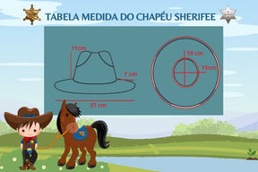 Chapeu/Chapéu Preto Sheriff Prata - Proteção com Estilo para os Pequenos | Bebeloo Kids