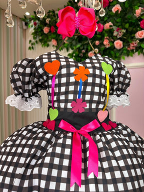 Vestido Marie Junino Luxo Arraia do Amor Preto - Leveza e Elegância para Meninas | Bebeloo Kids