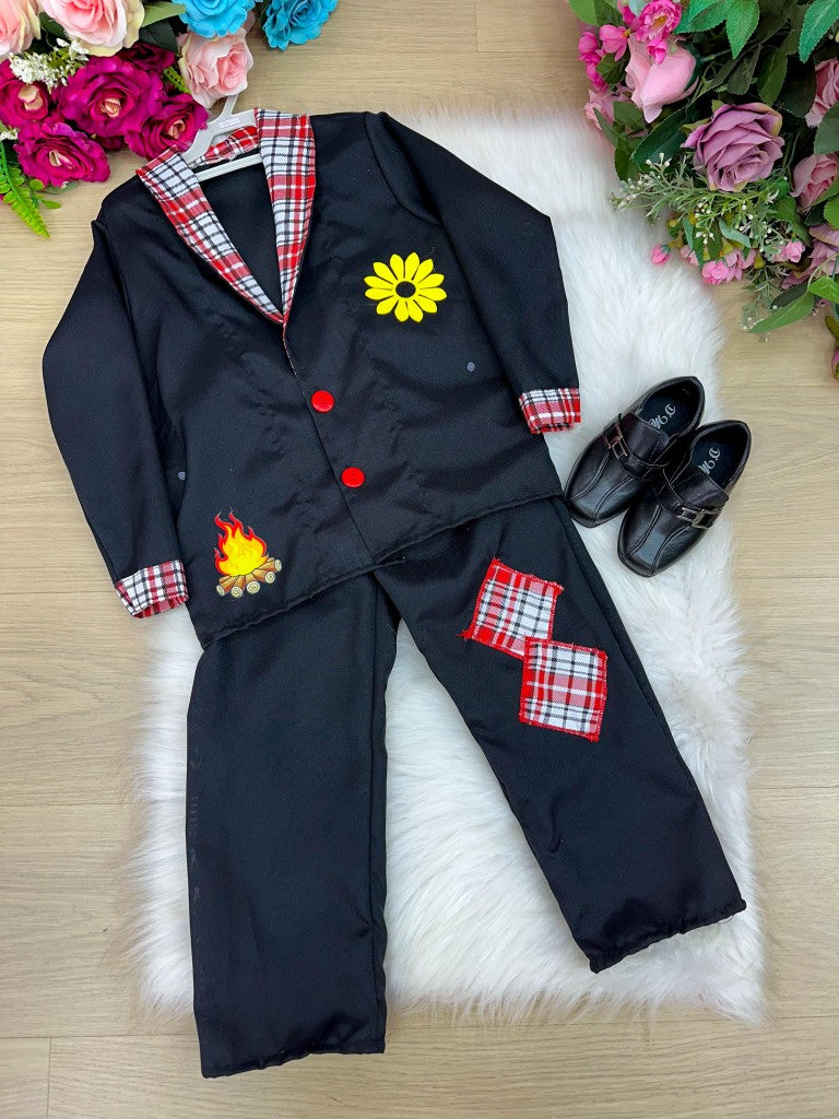 Conjunto Junino Príncipe Seu Manoel Terno Preto - Estilo Delicado para o Dia a Dia | Bebeloo Kids
