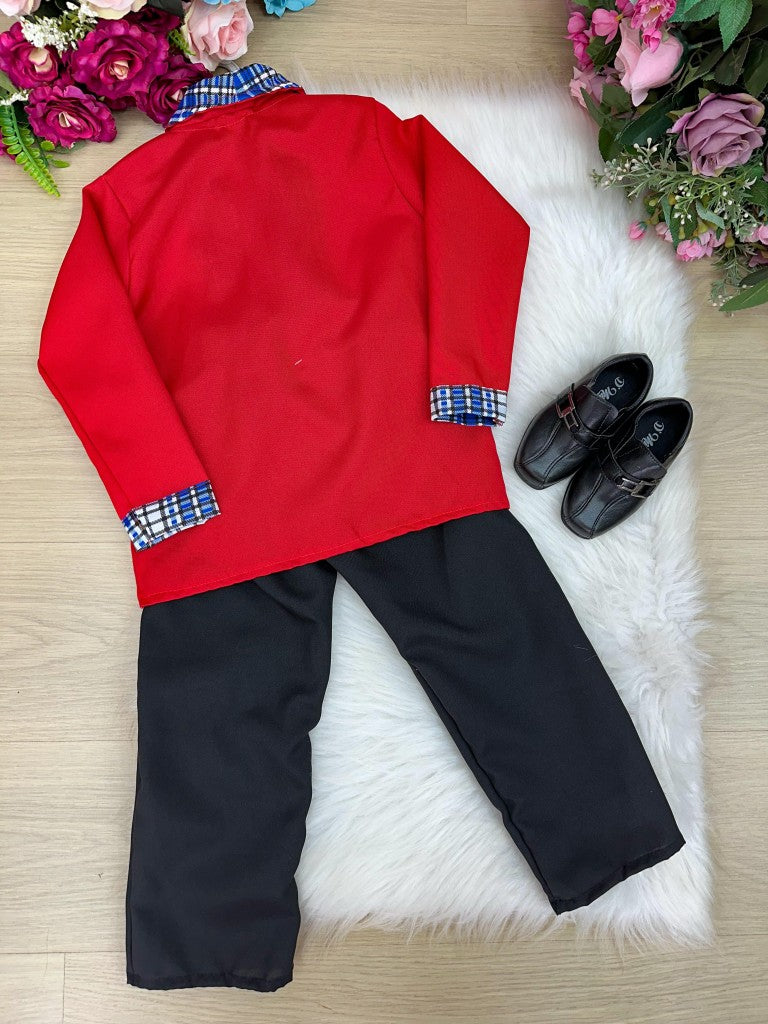 Conjunto Junino Princesa Seu Zé Terno Vermelho - Estilo Delicado para o Dia a Dia | Bebeloo Kids