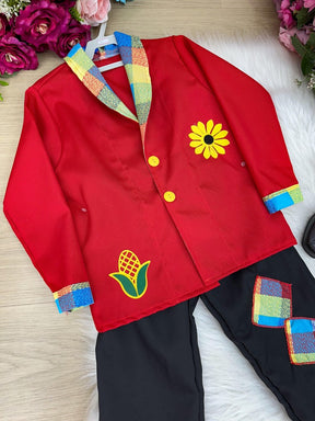 Conjunto Junino Príncipe Seu Zéca Terno Vermelho - Estilo Delicado para o Dia a Dia | Bebeloo Kids