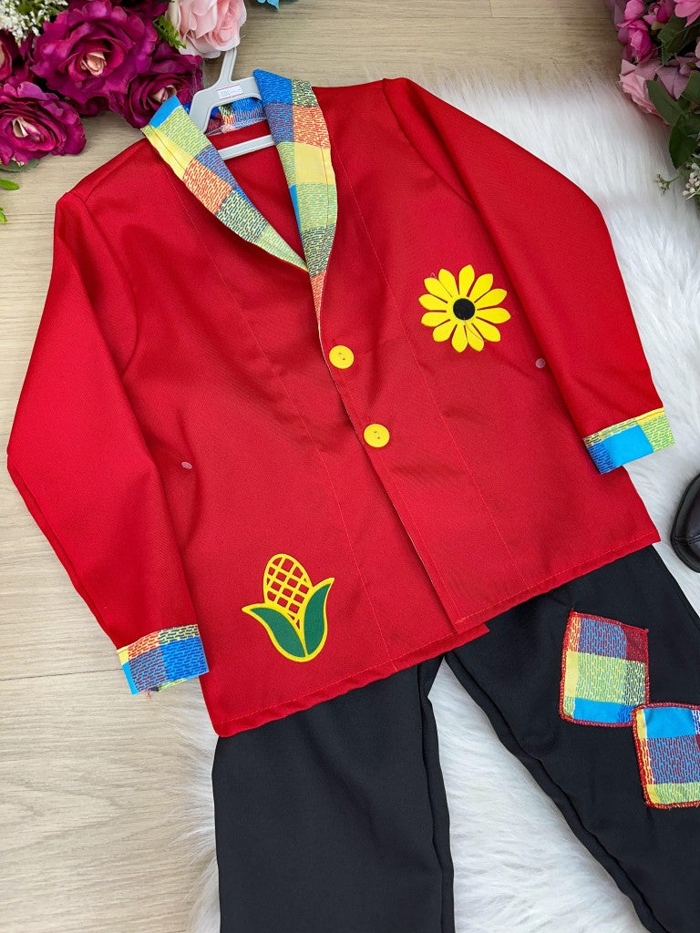 Conjunto Junino Príncipe Seu Zéca Terno Vermelho - Estilo Delicado para o Dia a Dia | Bebeloo Kids