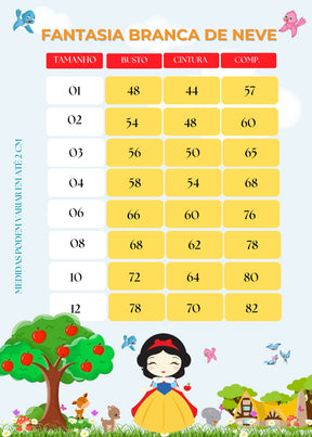 Fantasia Princesa Branca de Neve Modelo 2 - Qualidade e Cuidado para os Pequenos | Bebeloo Kids