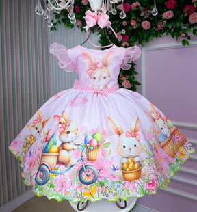Vestido Marie Coelhinho Rosa Bebe - Leveza e Elegância para Meninas | Bebeloo Kids
