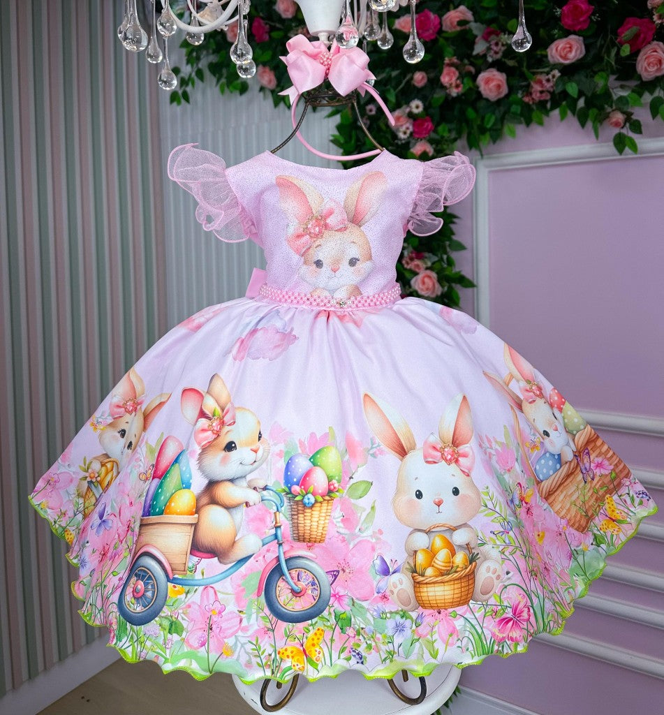 Vestido Marie Coelhinho Rosa Bebe - Leveza e Elegância para Meninas | Bebeloo Kids