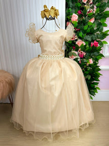 Vestido Marie Longo Amanda Dourado - Leveza e Elegância para Meninas | Bebeloo Kids