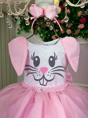 Vestido Marie Tematico Luxo Coelho/Coelhinho Pascoa - Leveza e Elegância para Meninas | Bebeloo Kids