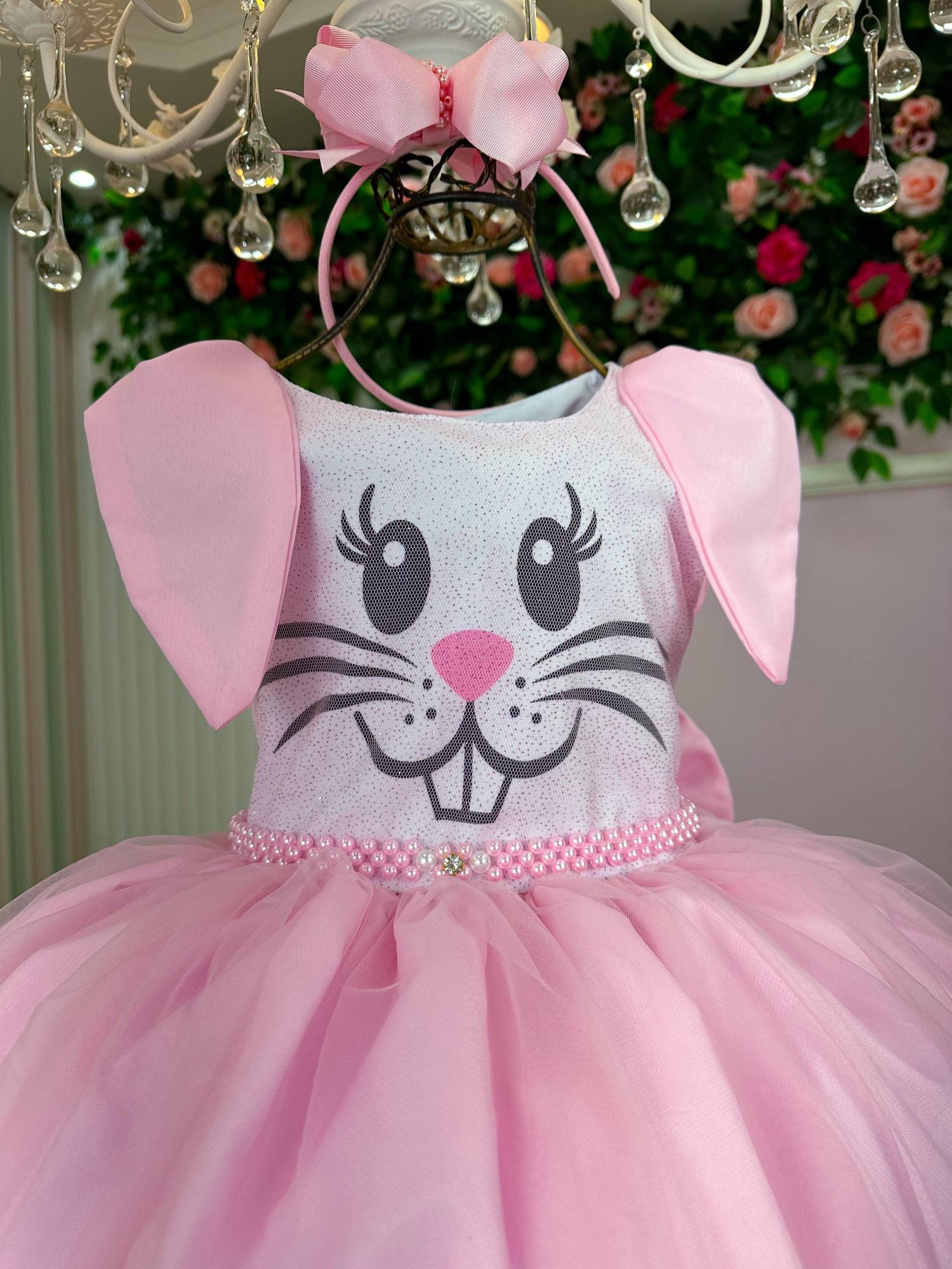 Vestido Marie Tematico Luxo Coelho/Coelhinho Pascoa - Leveza e Elegância para Meninas | Bebeloo Kids