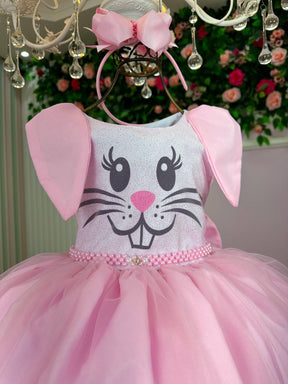 Vestido Marie Tematico Luxo Coelho/Coelhinho Pascoa - Leveza e Elegância para Meninas | Bebeloo Kids