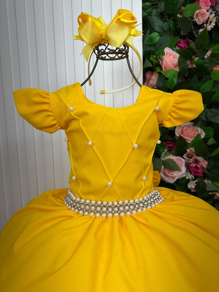 Vestido Ysa Kids Ariane Longo Amarelo Gema - Leveza e Elegância para Meninas | Bebeloo Kids
