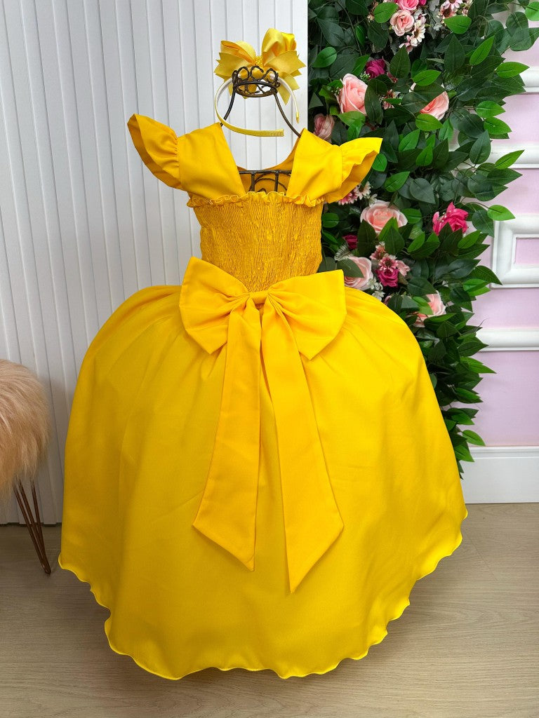 Vestido Ysa Kids Ariane Longo Amarelo Gema - Leveza e Elegância para Meninas | Bebeloo Kids