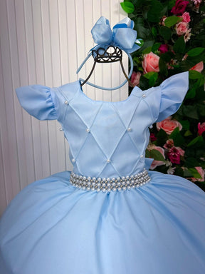 Vestido Ysa Kids Ariane Longo Azul bebê - Leveza e Elegância para Meninas | Bebeloo Kids