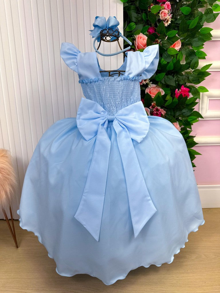 Vestido Ysa Kids Ariane Longo Azul bebê - Leveza e Elegância para Meninas | Bebeloo Kids