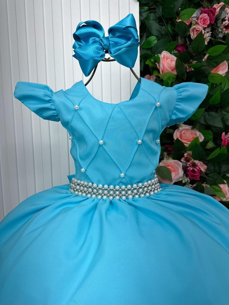 Vestido Ysa Kids Ariane Longo Azul Tifanny - Leveza e Elegância para Meninas | Bebeloo Kids