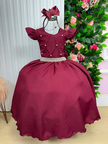 Vestido Ysa Kids Ariane Longo Marsala - Leveza e Elegância para Meninas | Bebeloo Kids