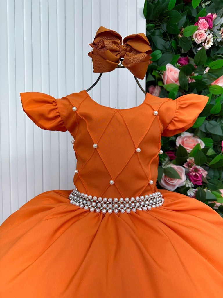 Vestido Ysa Kids Ariane Longo Terracota - Leveza e Elegância para Meninas | Bebeloo Kids