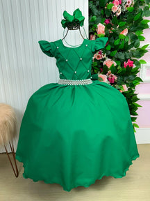 Vestido Ysa Kids Ariane Longo Verde Bandeira - Leveza e Elegância para Meninas | Bebeloo Kids