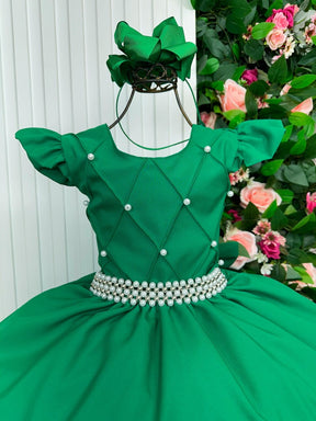 Vestido Ysa Kids Ariane Longo Verde Bandeira - Leveza e Elegância para Meninas | Bebeloo Kids