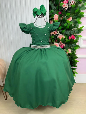 Vestido Ysa Kids Ariane Longo Verde Esmeralda - Leveza e Elegância para Meninas | Bebeloo Kids