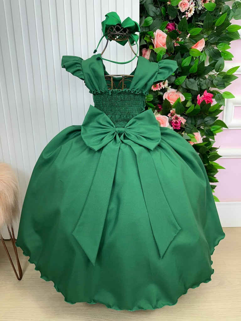 Vestido Ysa Kids Ariane Longo Verde Esmeralda - Leveza e Elegância para Meninas | Bebeloo Kids