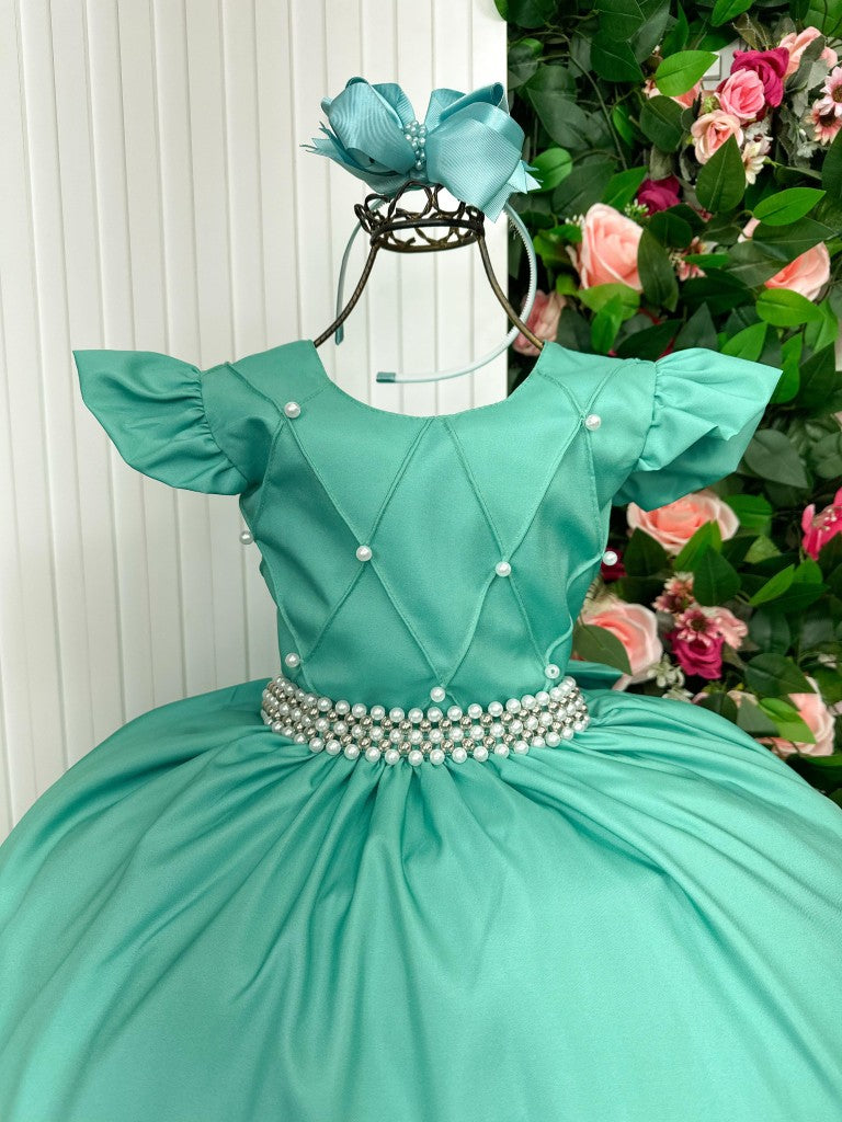 Vestido Ysa Kids Ariane Longo Verde Menta - Leveza e Elegância para Meninas | Bebeloo Kids